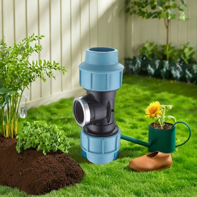20-110MM PN16 스페인형 PP 압축 티 디프 피팅 플랜지 연결으로 도장