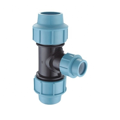 20-110MM PN16 스페인형 PP 압축 티 디프 피팅 플랜지 연결으로 도장