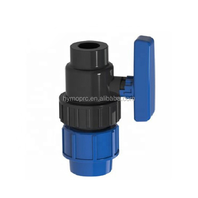 32mm 블루 컬러 PP 압축 피팅 및 관개 밸브 흰색 회색