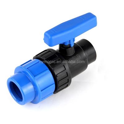 32mm 블루 컬러 PP 압축 피팅 및 관개 밸브 흰색 회색