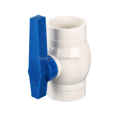 정형 처리 서비스 ASTM/DIN 표준 1/2 인치 PVC 볼 밸브 노란색 핸들