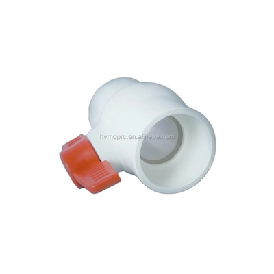 ASTM DIN 표준 흰색 PVC 볼 밸브 1.5 인치 크기와 빨간색 손잡이
