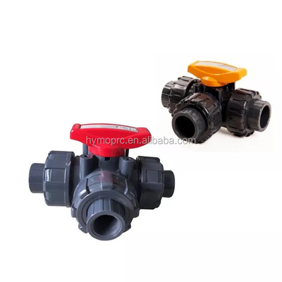 1 인치 3 Way PVC True Union Ball Valve ABS 손잡이 제조