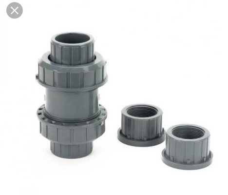 고압 1.0MPA 1 인치 스프링 PVC 체크 밸브 흰색과 PP 볼
