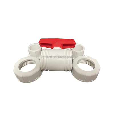 1/2&quot;-8&quot; PVC True Union Ball Valve 긴 손잡이 소켓 / 스레드 연결을위한 흰색