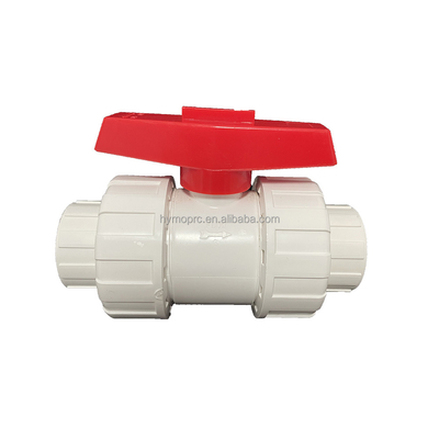 1/2&quot;-8&quot; PVC True Union Ball Valve 긴 손잡이 소켓 / 스레드 연결을위한 흰색