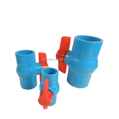배관공료 블루 1/2 PP 볼 밸브 ABS 손잡이 및 ASTM/DIN/ASNZ/JIS 표준