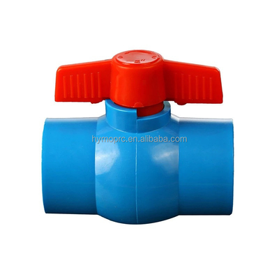 배관공료 블루 1/2 PP 볼 밸브 ABS 손잡이 및 ASTM/DIN/ASNZ/JIS 표준
