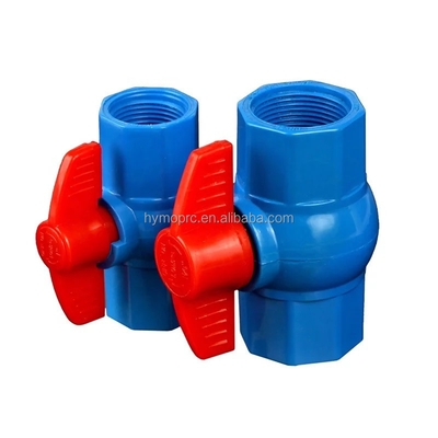 배관공료 블루 1/2 PP 볼 밸브 ABS 손잡이 및 ASTM/DIN/ASNZ/JIS 표준