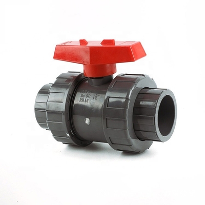 1인치 파이프용 PP 볼 PVC 듀얼 유니언 볼 밸브 1.0MPA 압력 및 EPDM O 링