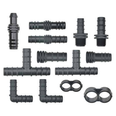 파란색 20mm 및 16mm 점액 관개 펌프 PE 파이프 점액 튜브를 위한 플라스틱 클램프 링