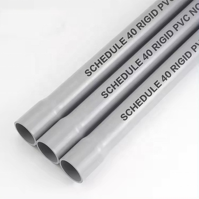 길이 10ft 스케줄 40 표준 회색 PVC 파이프 와이어 전기 벨 끝 1 &quot;PVC