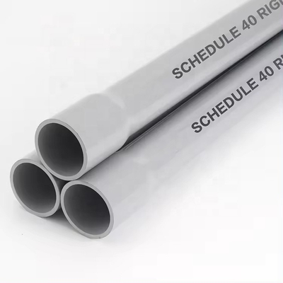 길이 10ft 스케줄 40 표준 회색 PVC 파이프 와이어 전기 벨 끝 1 &quot;PVC